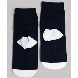 Cute Walk by Babyhug Knit Ankle Length Antibacterial Socks With Stripes & Star Design Pack Of 3 - Navy & White