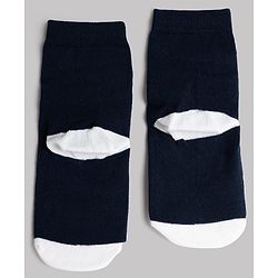 Cute Walk by Babyhug Knit Ankle Length Antibacterial Socks With Stripes & Star Design Pack Of 3 - Navy & White