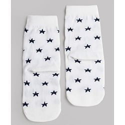 Cute Walk by Babyhug Knit Ankle Length Antibacterial Socks With Stripes & Star Design Pack Of 3 - Navy & White