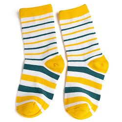 Cute Walk by Babyhug Knit Ankle Length Antibacterial Socks With Stripes & Bear Design Pack Of 3 - Navy & Yellow
