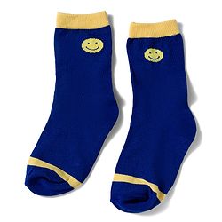 Cute Walk by Babyhug Knit Ankle Length Antibacterial Socks with Stripe & Text Design Pack of 3 - Navy & Yellow