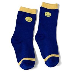 Cute Walk by Babyhug Knit Ankle Length Antibacterial Socks with Stripe & Text Design Pack of 3 - Navy & Yellow