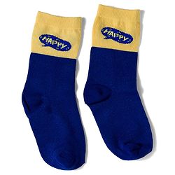 Cute Walk by Babyhug Knit Ankle Length Antibacterial Socks with Stripe & Text Design Pack of 3 - Navy & Yellow