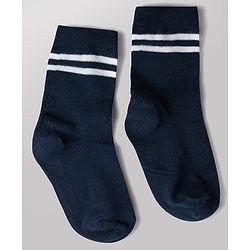 Cute Walk by Babyhug Non Terry Knit Anti-bacterial Ankle Length Striped Socks With Text Design Pack of 3 - Black, White & Maroon