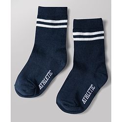 Cute Walk by Babyhug Non Terry Knit Anti-bacterial Ankle Length Striped Socks With Text Design Pack of 3 - Black, White & Maroon