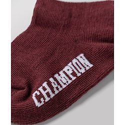 Cute Walk by Babyhug Non Terry Knit Anti-bacterial Ankle Length Striped Socks With Text Design Pack of 3 - Black, White & Maroon