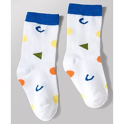 Cute Walk by Babyhug Knit Ankle Length Antibacterial Socks with Stripe & Star Design Pack of 3 - White & Orange
