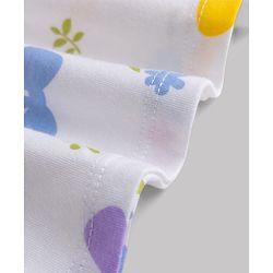 Babyhug Cotton Single Jersey Knit Half Sleeves Floral & Polka Dot  Printed Frock with Bow Applique Pack of 2 - White & Pink