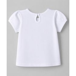 Babyhug Cotton Knit Half Sleeves  T-Shirt & Capri Night Suit With Text & Heart Print - White & Red
