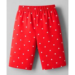 Babyhug Cotton Knit Half Sleeves  T-Shirt & Capri Night Suit With Text & Heart Print - White & Red