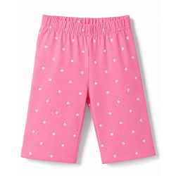 Babyhug 100% Cotton Knit Half Sleeves Top & Capri Night Suit Bow & Text Print - Blue & Pink