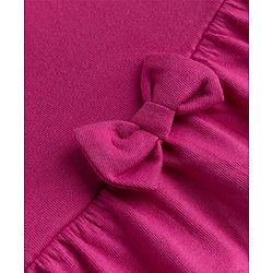 Babyhug Single Jersey Knit Half Sleeves Frocks With Heart Print & Bow Applique Pack of 2 - Pink & Light Pink