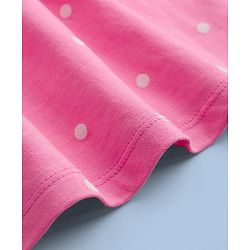 Babyhug Single Jersey Knit Half Sleeves Polka Dot & Unicorn Printed Frock With Bow Applique Pack of 2 - Pink & White