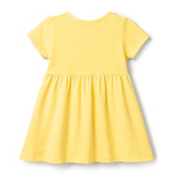 Babyhug Single Jersey Knit Half Sleeves Floral Printed Frocks With Bow Applique Pack Of 2 - Orange & Yellow