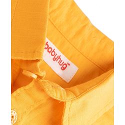 Babyhug Linen Woven Half Sleeves Solid Colour Shirt -  Orange