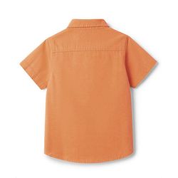 Babyhug Linen Woven Half Sleeves Solid Colour Shirt -  Orange