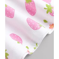 Babyhug Single Jersey Knit Half Sleeves Polka Dots & Strawberry Printed Frocks With Bow Applique Pack Of 2 - Orange & White