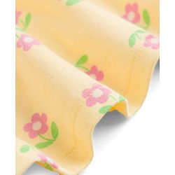 Babyhug Single Jersey Knit Half Sleeves Striped & Floral Printed Frocks With Bow Applique Pack Of 2 - Pink & Yellow