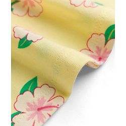 Babyhug Single Jersey Knit Half Sleeves Floral & Text Printed Frocks With Bow Applique Pack Of 2 - Yellow & Dark Pink