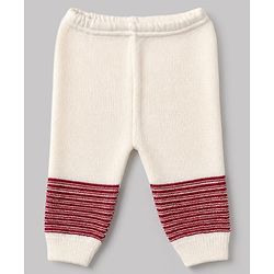 Babyhug Knit Full Sleeves Color Block Design Sweater Set with Cap & Booties - Maroon