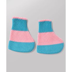 Babyhug Knit Full Sleeves Color Block Sweater Set With Cap & Booties -  White & Blue