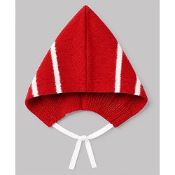 Babyhug Knit Full Sleeves Striped Sweater Set with Cap & Booties in Red