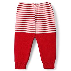 Babyhug Knit Full Sleeves Abstract Design Sweater Set with Cap & Booties - Red