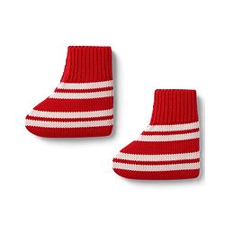 Babyhug Knit Full Sleeves Abstract Design Sweater Set with Cap & Booties - Red