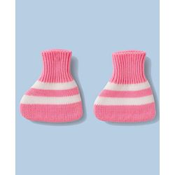 Babyhug Knit Full Sleeves Striped Sweater Set With Cap & Booties Set - Pink