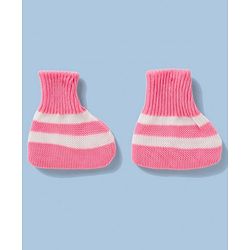 Babyhug Knit Full Sleeves Striped Sweater Set With Cap & Booties Set - Pink