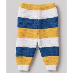 Babyhug Waffle Knit Full Sleeves Sweater Sets with Cap, Booties and Striped Design in Navy Blue