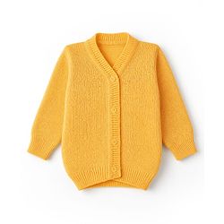Babyhug Knit Full Sleeves Sweater Set with Cap & Booties - Yellow