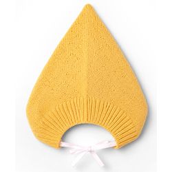 Babyhug Knit Full Sleeves Sweater Set with Cap & Booties - Yellow