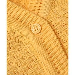 Babyhug Knit Full Sleeves Sweater Set with Cap & Booties - Yellow