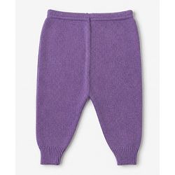 Babyhug Knit Full Sleeves Sweater Set with Cap & Booties - Purple