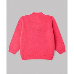 Babyhug Knit Full Sleeves Sweater Set with Cap & Booties in Dark Pink