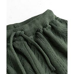 Babyhug 100% Cotton Knit Full Length Solid Colour Jogger Fit Lounge Pant - Olive