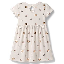 Babyhug Single Jersey Knit Half Sleeves Frock With Floral Print & Bow Applique Pack Of 2 - Pink & White