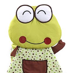 Babyhug Froggy Print Cradle with Mosquito Net and Swing Lock function - Green| Storage Basket| Wheels with Lock| Easy Assembly