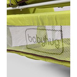 Babyhug Froggy Print Cradle with Mosquito Net and Swing Lock function - Green| Storage Basket| Wheels with Lock| Easy Assembly