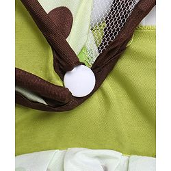 Babyhug Froggy Print Cradle with Mosquito Net and Swing Lock function - Green| Storage Basket| Wheels with Lock| Easy Assembly