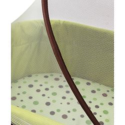 Babyhug Froggy Print Cradle with Mosquito Net and Swing Lock function - Green| Storage Basket| Wheels with Lock| Easy Assembly