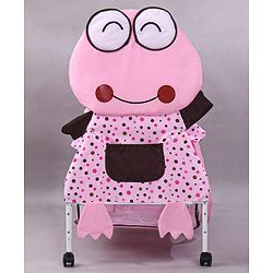 Babyhug Froggy Print Cradle with Mosquito Net and Swing Lock function - Green| Storage Basket| Wheels with Lock| Easy Assembly