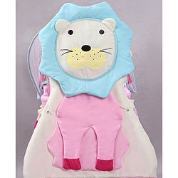 Babyhug Lion Print 2 in 1 Cradle cum bassinet with Mosquito Net and Swing Lock function - Pink