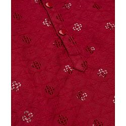 Babyhug Georgette Woven Full Sleeves Kurta and Pyjama Set With Sequins Embroidery - Maroon