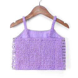 Babyhug Organza Woven Embroidered Top and Palazo with Three Fourth Sleeves Jacket - Lavender