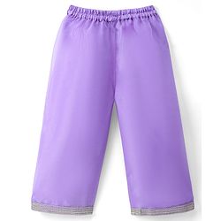 Babyhug Organza Woven Embroidered Top and Palazo with Three Fourth Sleeves Jacket - Lavender