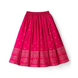 Babyhug Georgette Woven Sleeveless Floral Sequinned & Foil Printed Lehenga Choli Set With Dupatta - Fuchsia