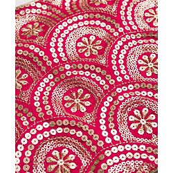 Babyhug Georgette Woven Sleeveless Floral Sequinned & Foil Printed Lehenga Choli Set With Dupatta - Fuchsia