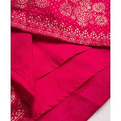 Babyhug Georgette Woven Sleeveless Floral Sequinned & Foil Printed Lehenga Choli Set With Dupatta - Fuchsia